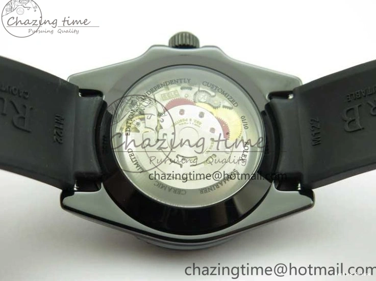 0109 Submariner 40mm Black Ceramic 5GF Best Edition Cream Dial on Black Rubber Strap SA Neat 2470